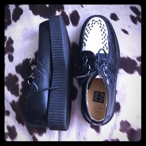 Platform black and white “creepers”